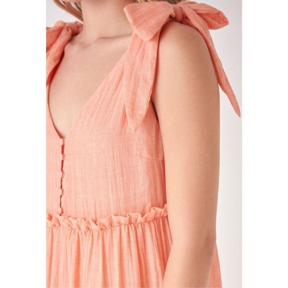 English Factory Women’s Tangerine Sleeveless Tiered Maxi Dress Size Medium NEW - Picture 2 of 9